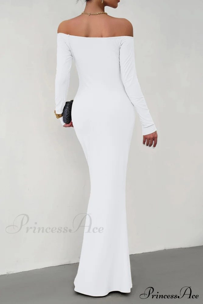 Off Shoulder Fishtail Dress - Image 7