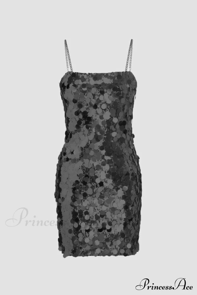Sequin Sleeveless Chain Mini Dress - Image 5