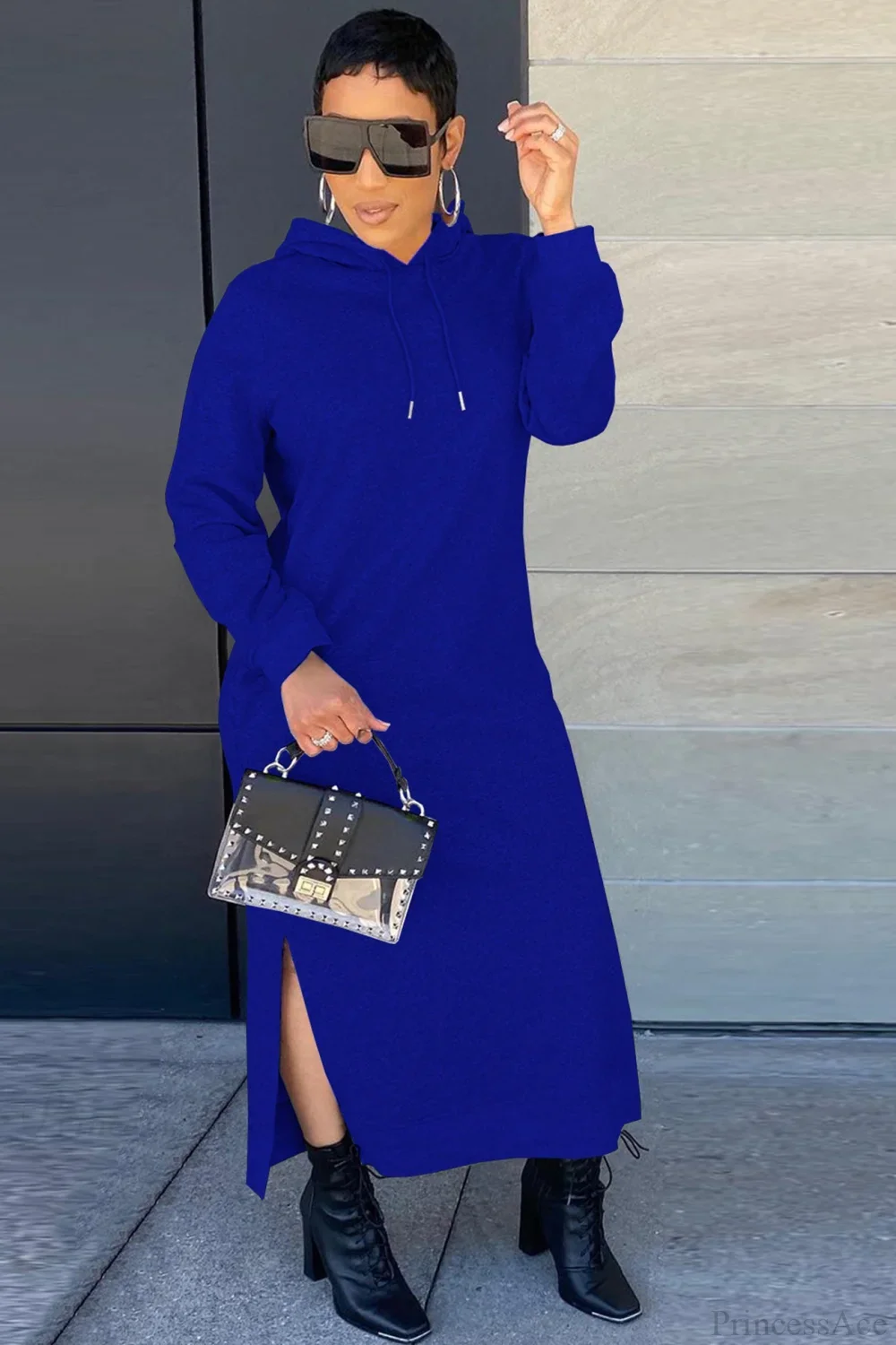 Slit Hem Hoodie Dress - Image 9
