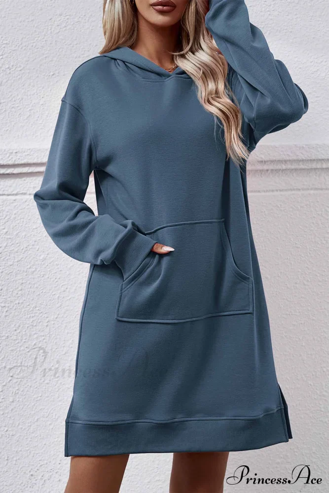 Midi Hoodie Dress with Pocket Slit - Image 18