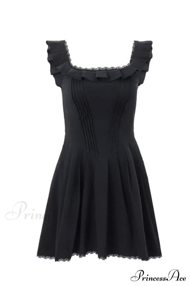 Square Neck Lace Mini Dress - Image 6