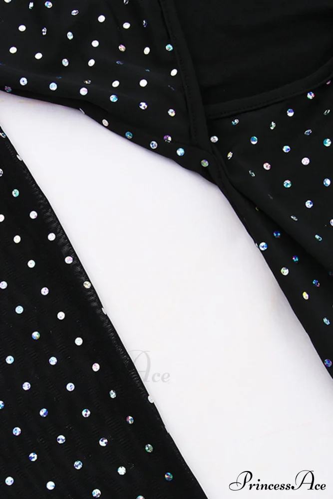 Rhinestone Mesh Cutout Dress - Image 12