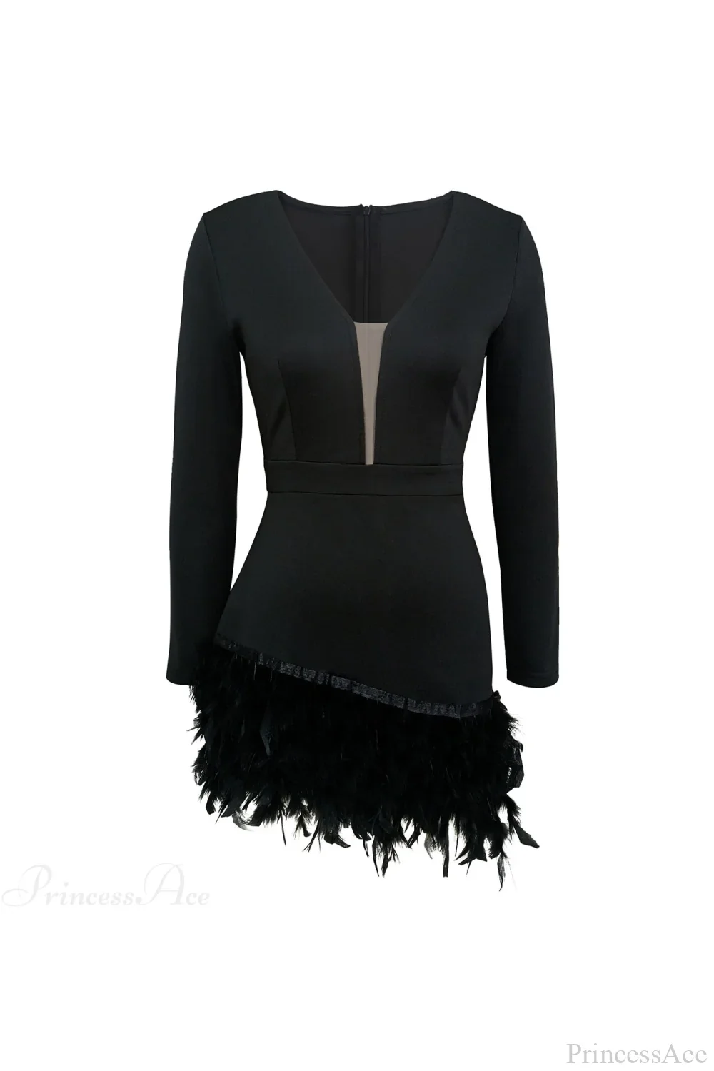 V Neck Feather Pack Mini Dress - Image 12