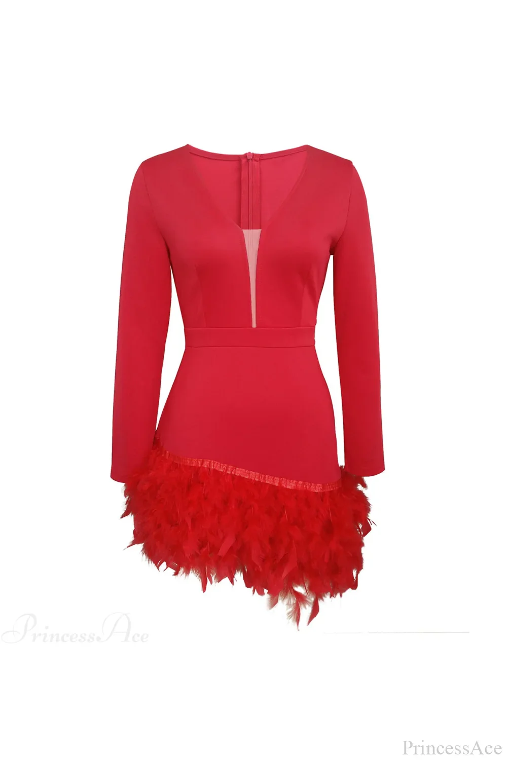 V Neck Feather Pack Mini Dress - Image 15
