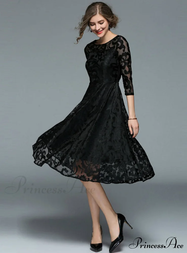 Slim Lace Casual Party Dress - Image 3