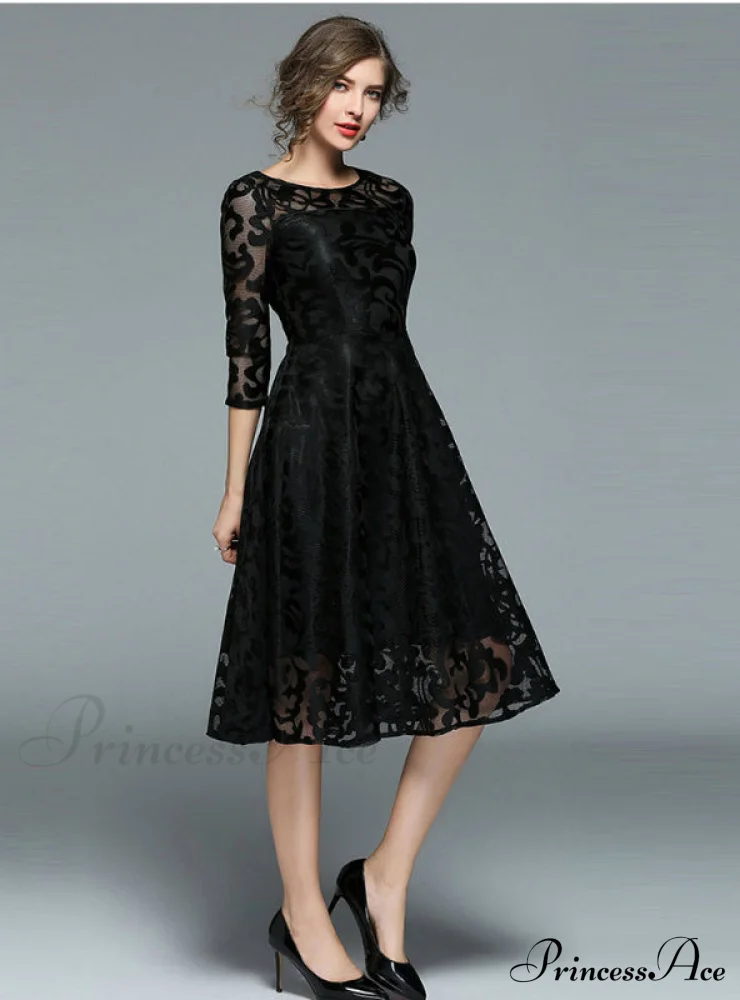 Slim Lace Casual Party Dress - Image 4