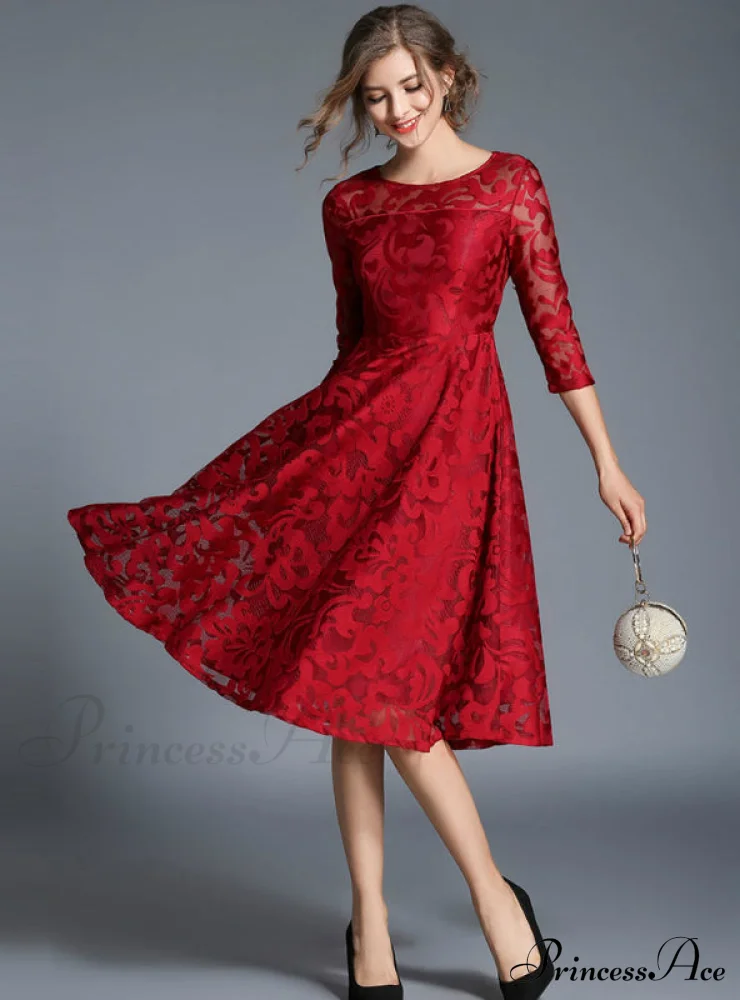 Slim Lace Casual Party Dress - Image 6