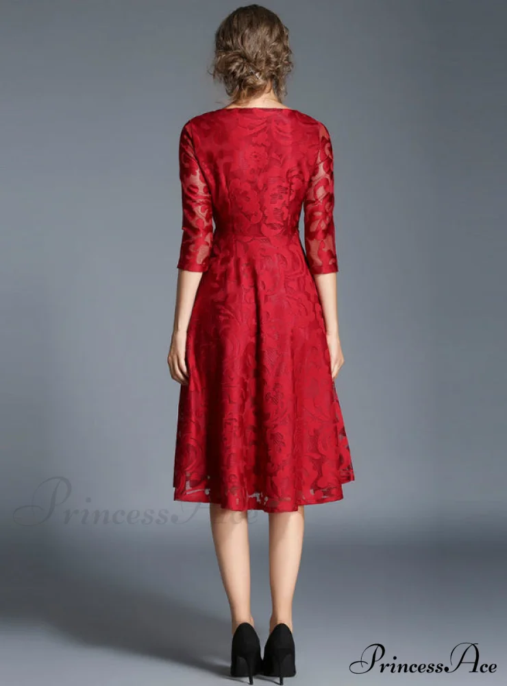 Slim Lace Casual Party Dress - Image 7