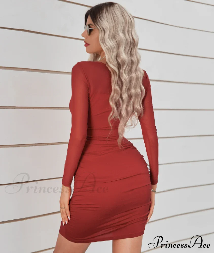 Square Collar Slim Hip Dress - Image 9