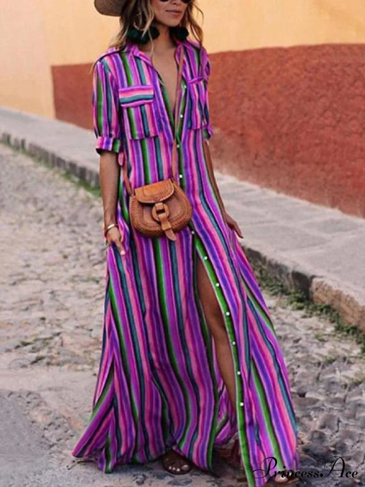 Bohemia Striped Maxi Dress - Image 4