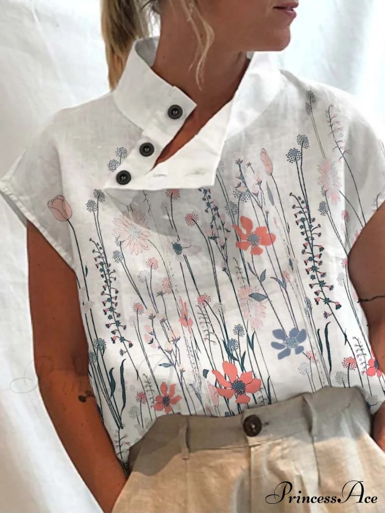 Digital Print Stand Collar Tee - Image 2