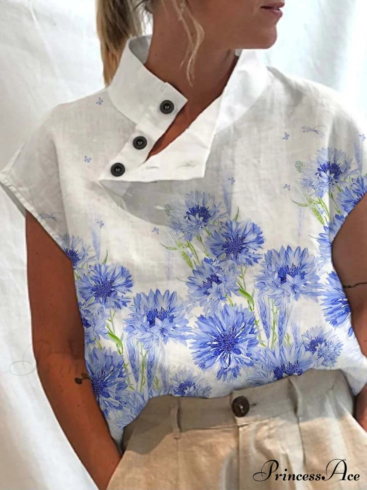 Digital Print Stand Collar Tee - Image 3