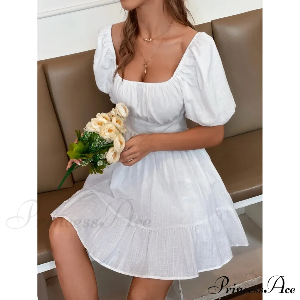 Flounce Hem Dress with Tie Back - Image 10