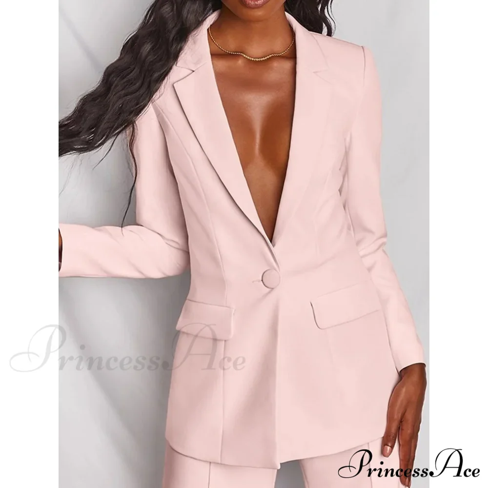 Women's Regular Pocket Coat Formal Fashion Suit - Image 3