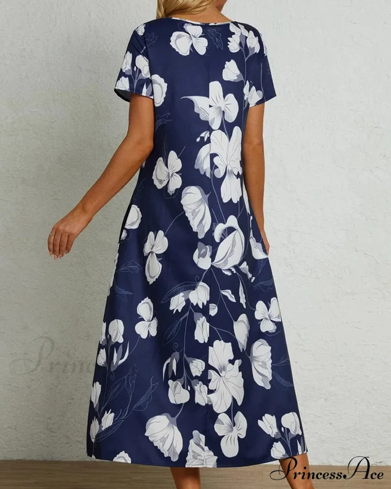 Short sleeve fashion dress with print - Image 2