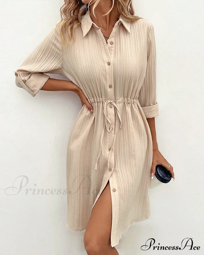 Shirt dress in a solid color - Image 5