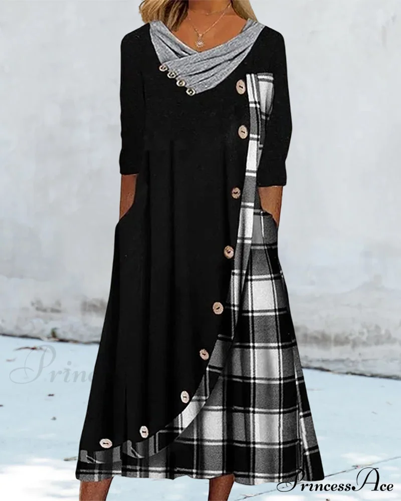 Panel long sleeve midi dress - Image 8