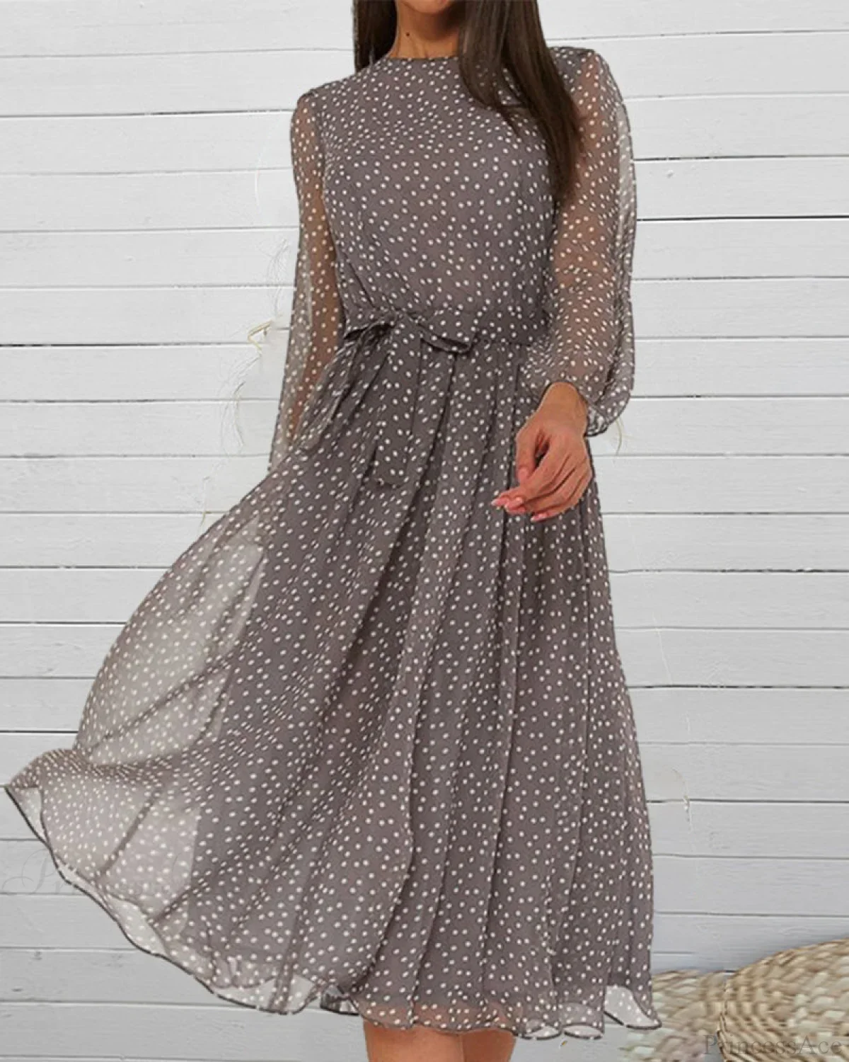 Polka Dot Print Dress - Image 2