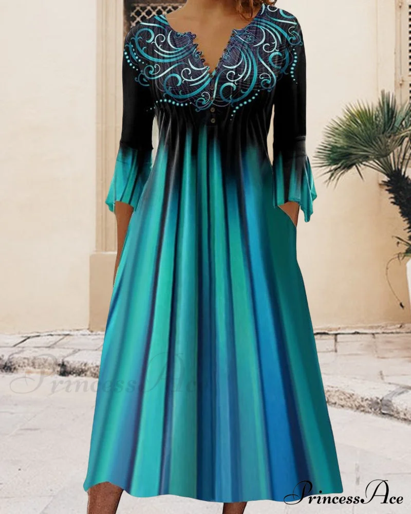 Gradient V-neck Dress - Image 6