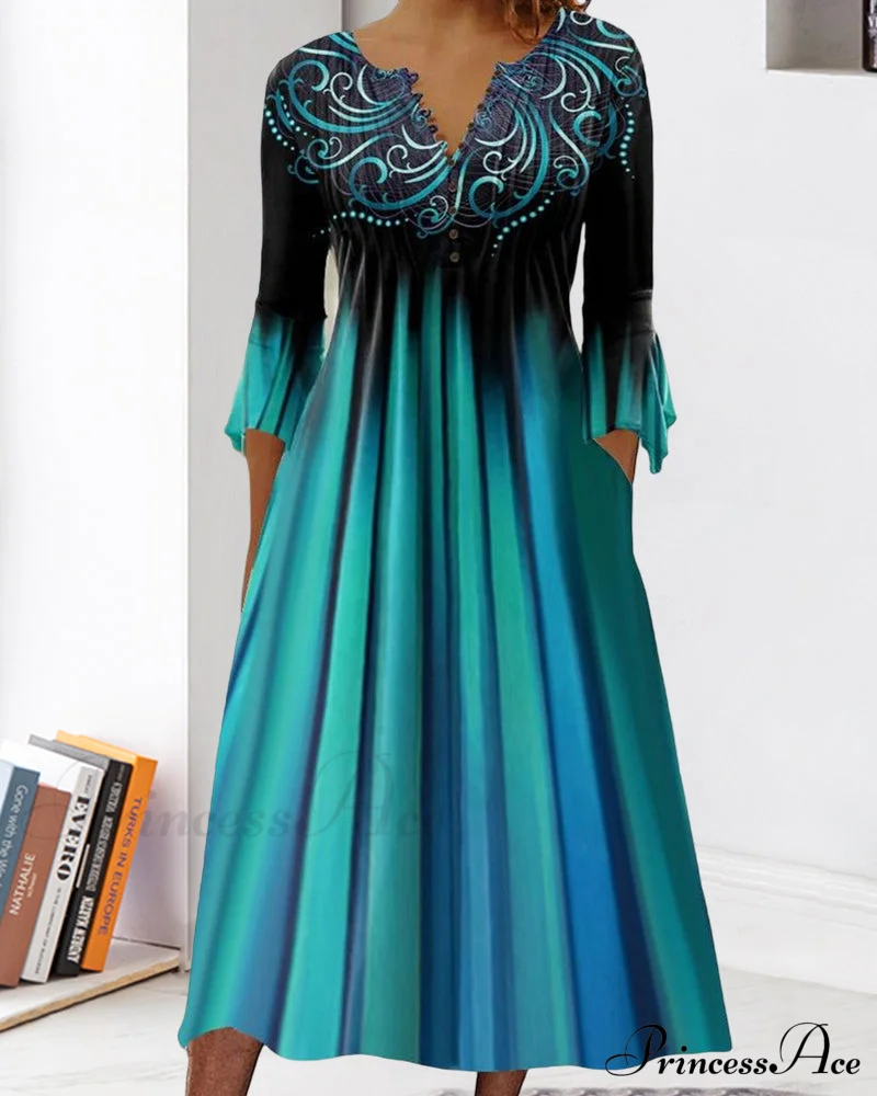 Gradient V-neck Dress - Image 7