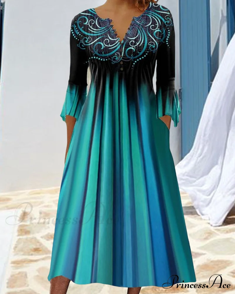 Gradient V-neck Dress - Image 8