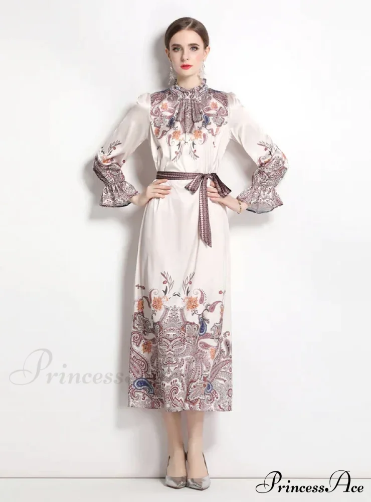 Retro Palace Horn Sleeve Dress