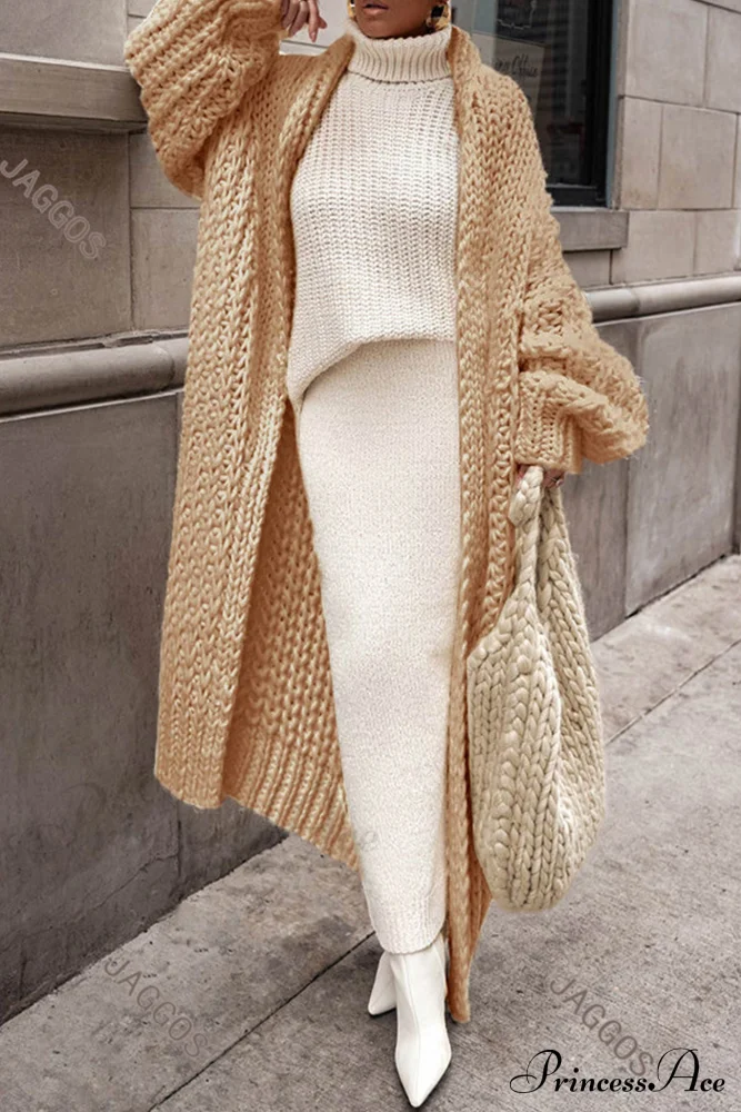 Chunky Knit Openwork Cardigan - Image 5