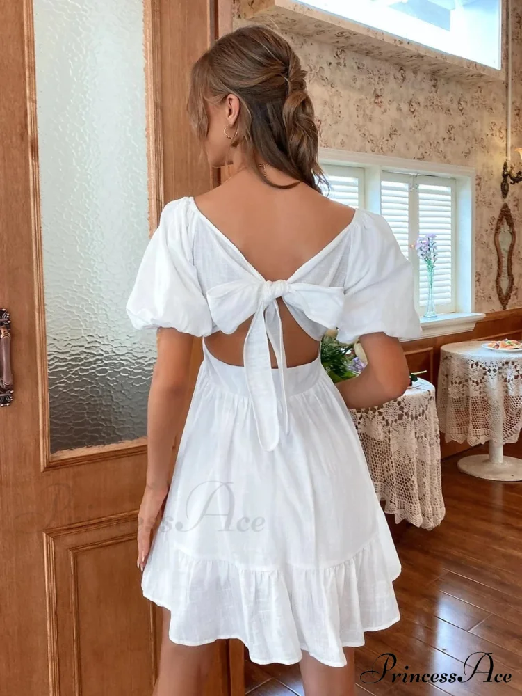 BOW BACKPACK SQUARE NECK DRESS - Image 4