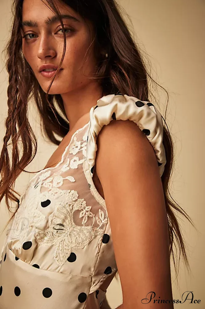 Butterfly Babe Lace Charming Polka Dot Maxi Dress - Image 7