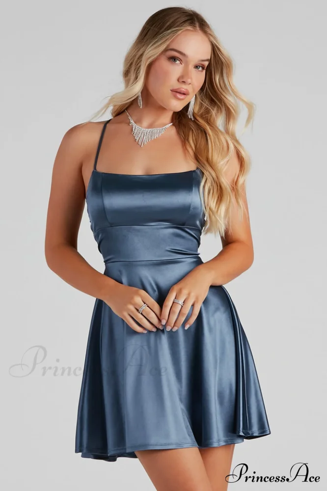 A Moment In Satin Skater Dress - Image 12