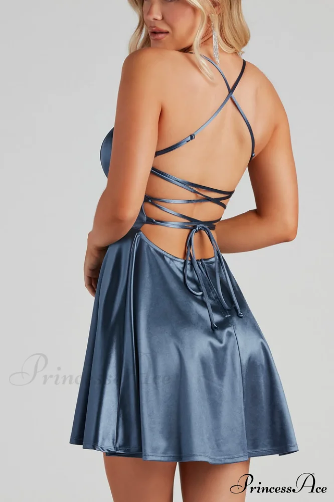 A Moment In Satin Skater Dress - Image 15