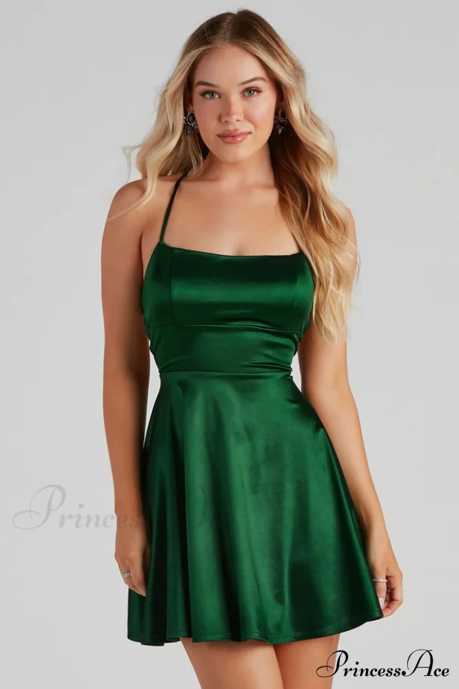 A Moment In Satin Skater Dress - Image 4