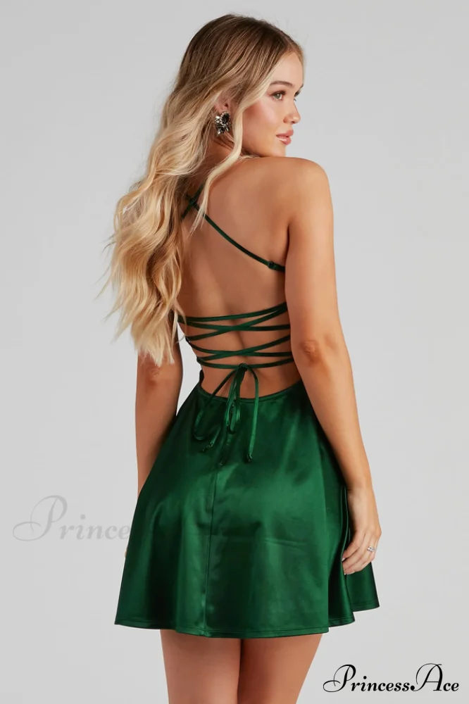 A Moment In Satin Skater Dress - Image 5
