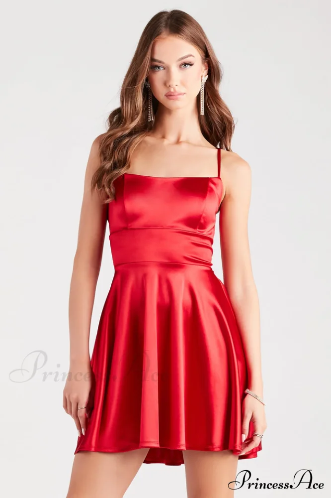 A Moment In Satin Skater Dress - Image 7