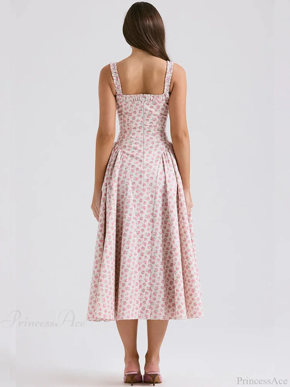 Print A-line Elegant Midi Vacation Dress - Image 2