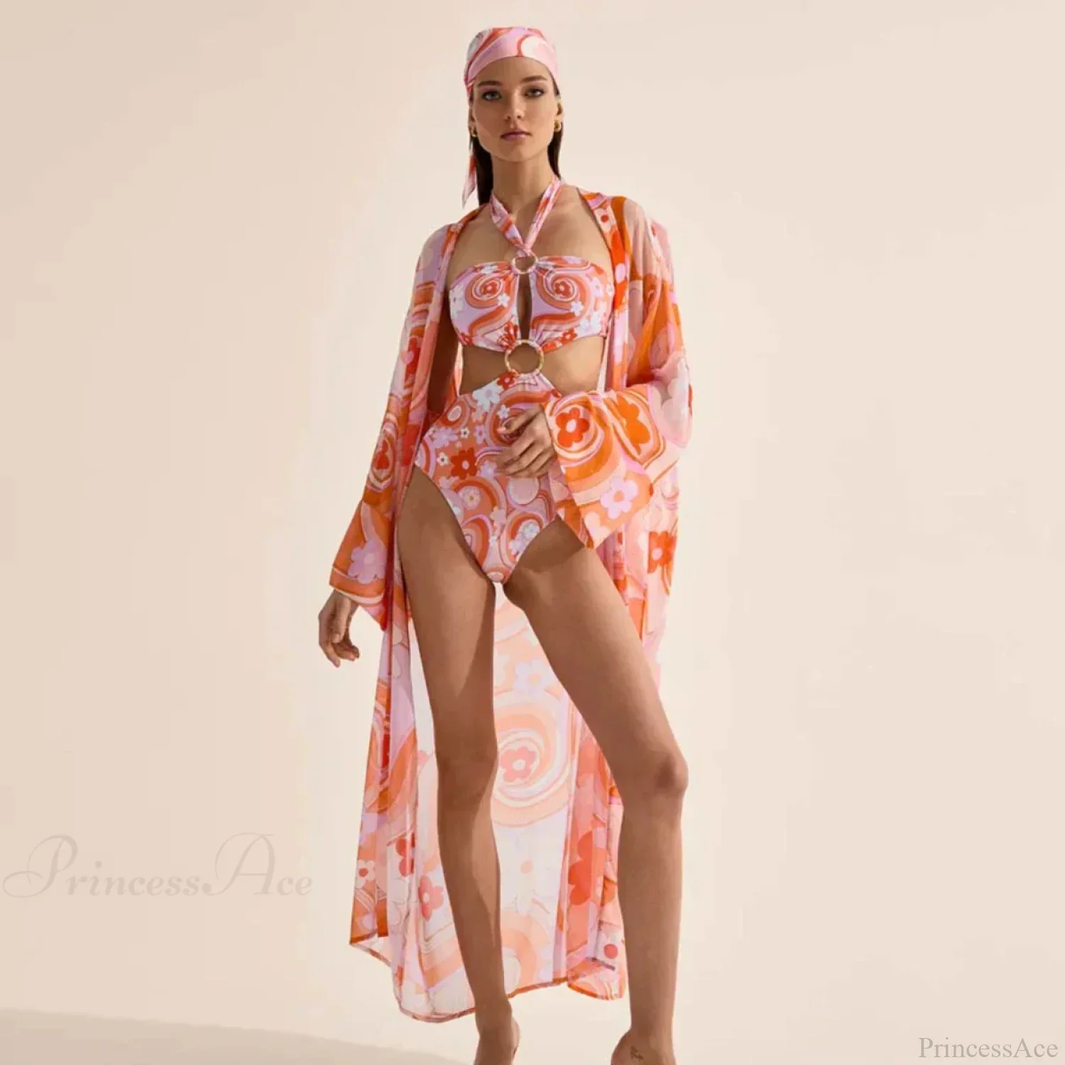 Print One-Piece Swimsuit Cover Up - Image 10