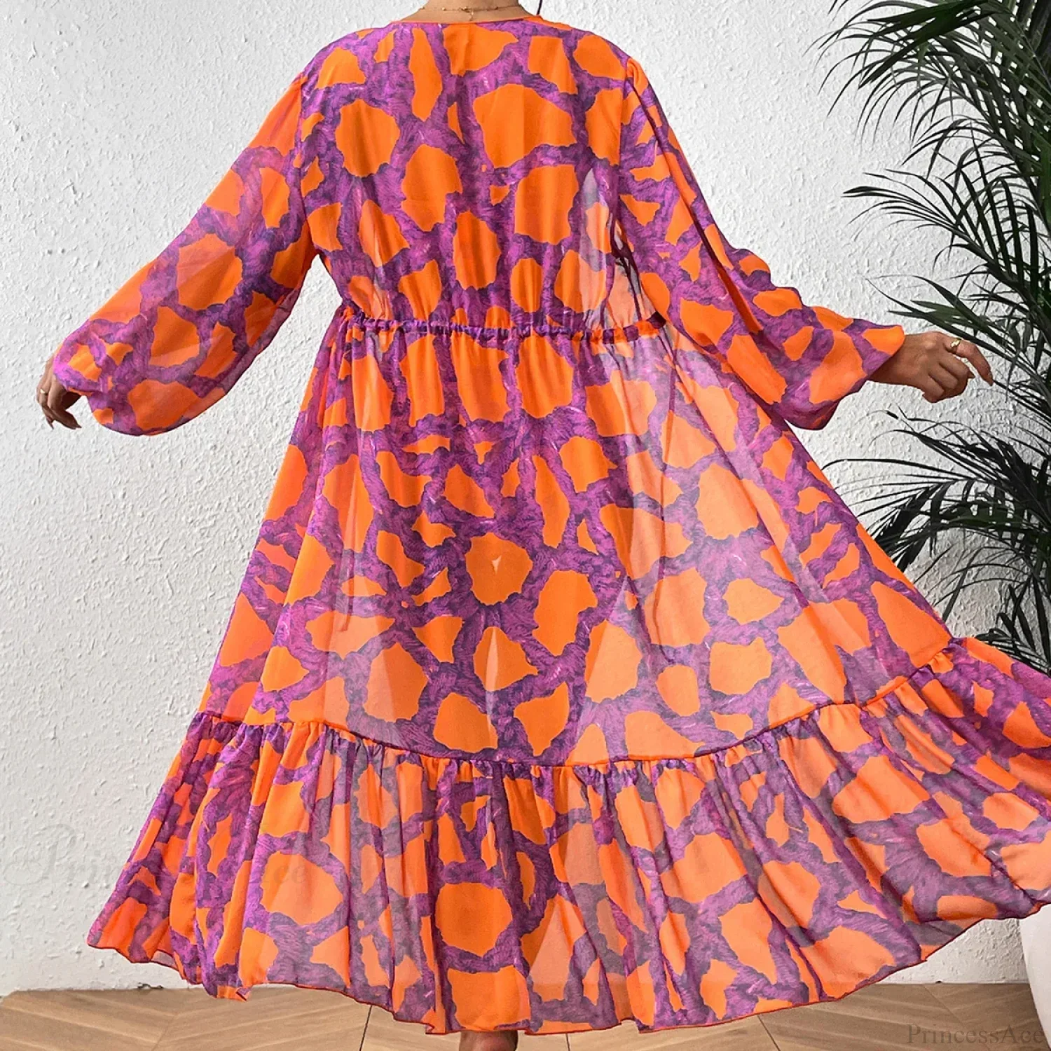 Print One-Piece Swimsuit Cover Up - Image 4