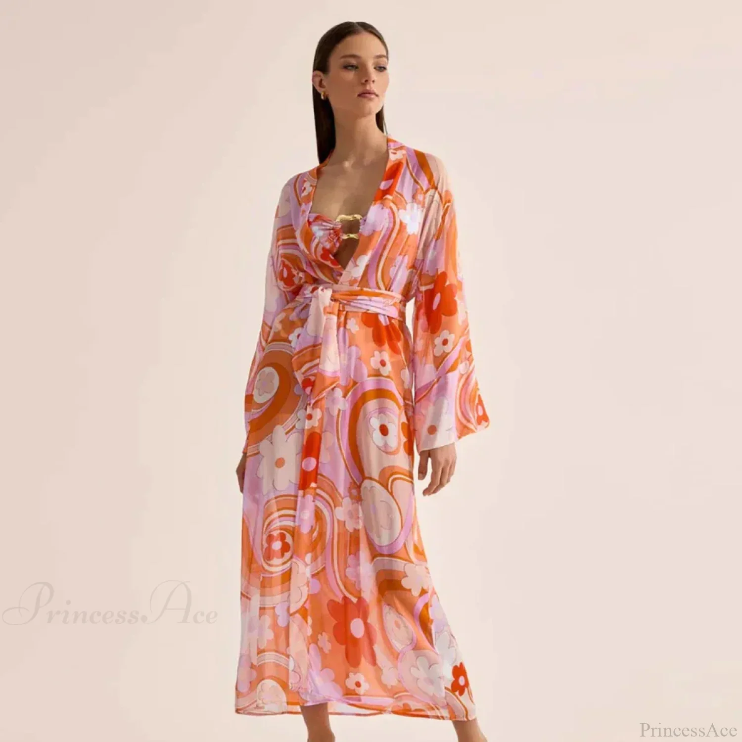 Print One-Piece Swimsuit Cover Up - Image 9