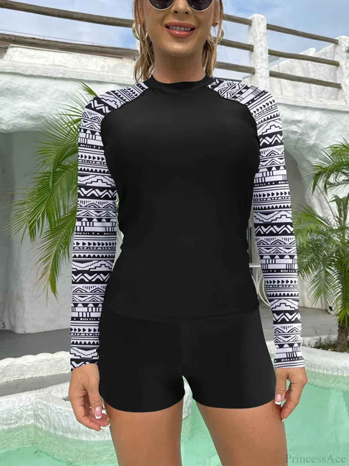 Print Push Up Diving Suit Two Piece Set - Image 3
