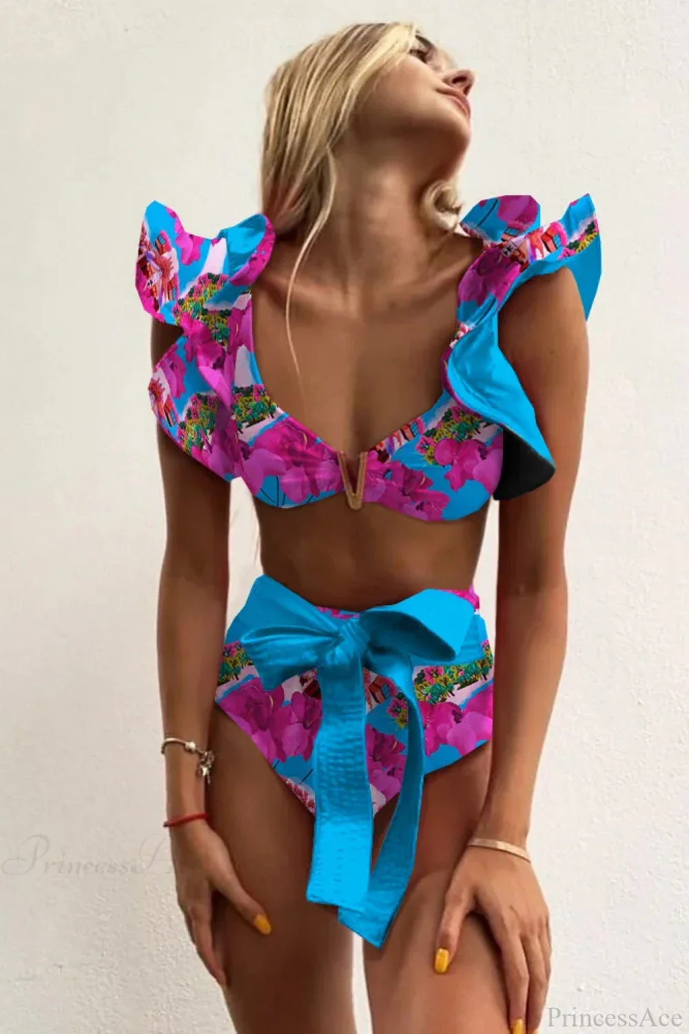 Print Push Up High Waist Bikini Set - Image 17