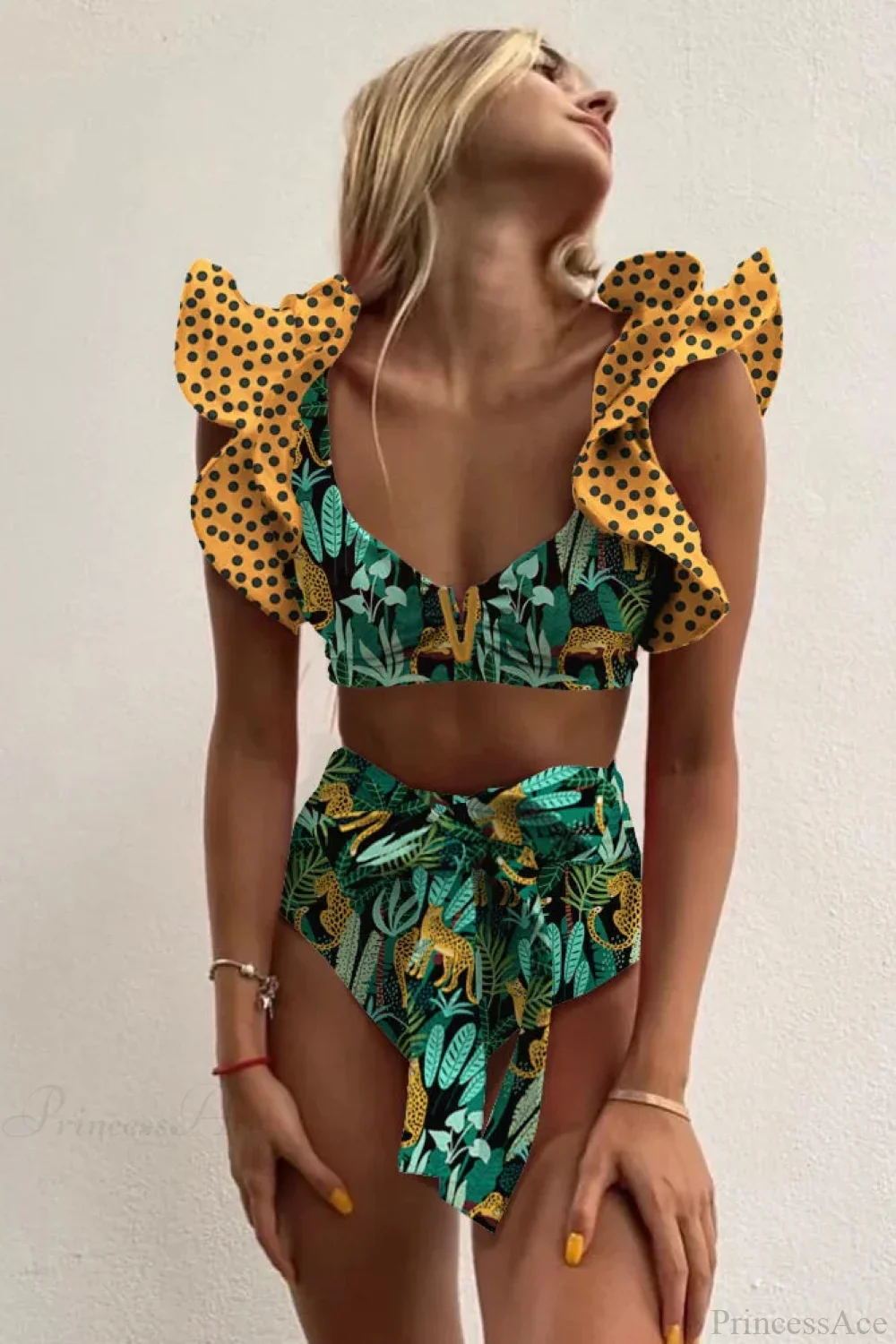 Print Push Up High Waist Bikini Set - Image 2