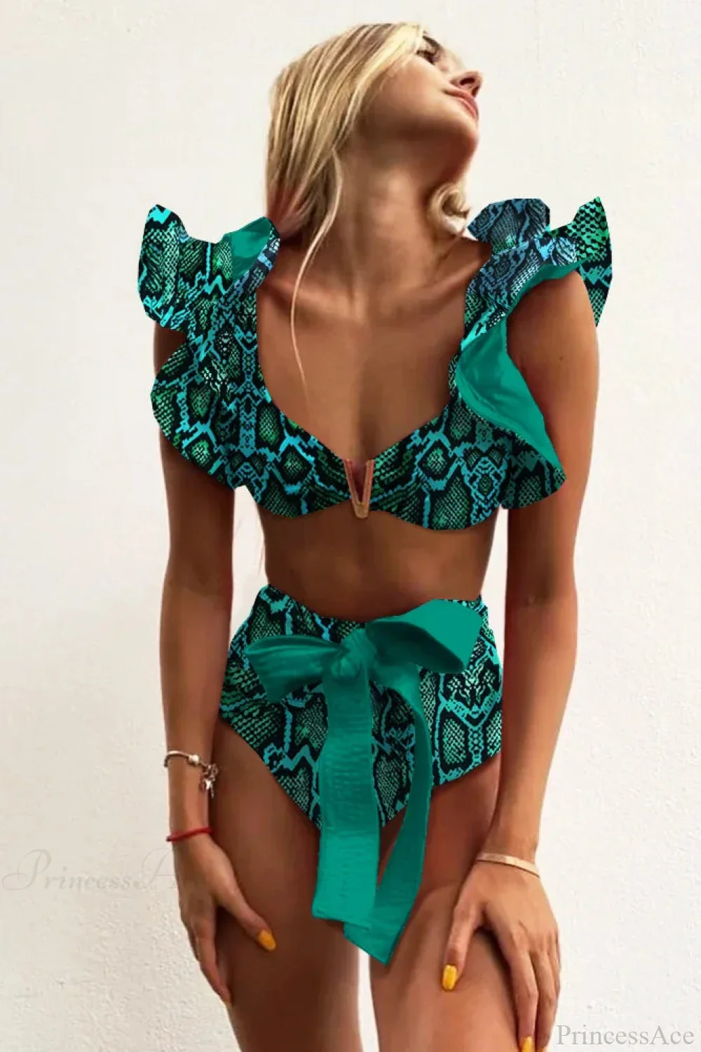 Print Push Up High Waist Bikini Set - Image 4