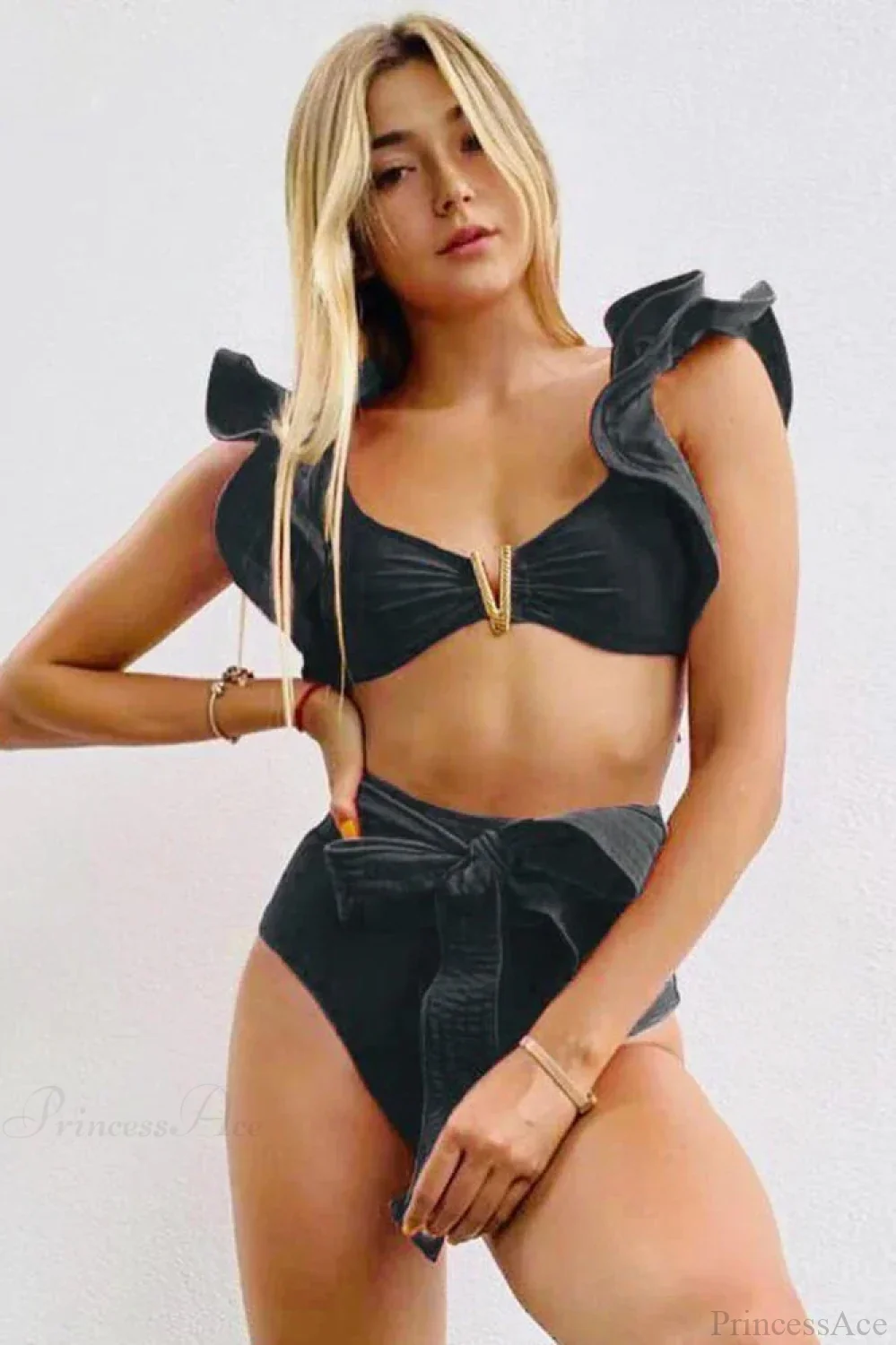 Print Push Up High Waist Bikini Set - Image 5