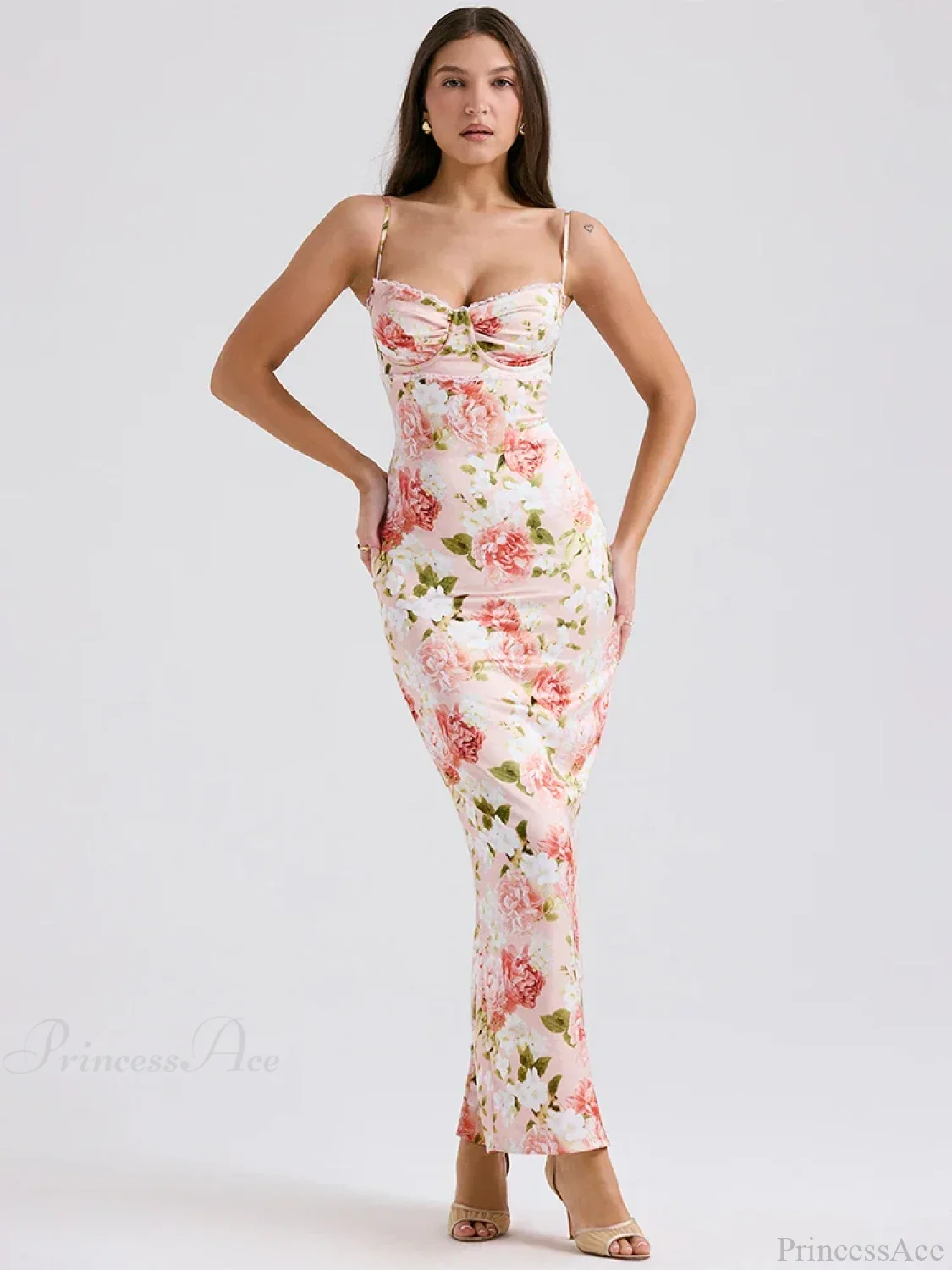 Print Slim Bodycon Elegant Maxi Vacation Dress - Image 4