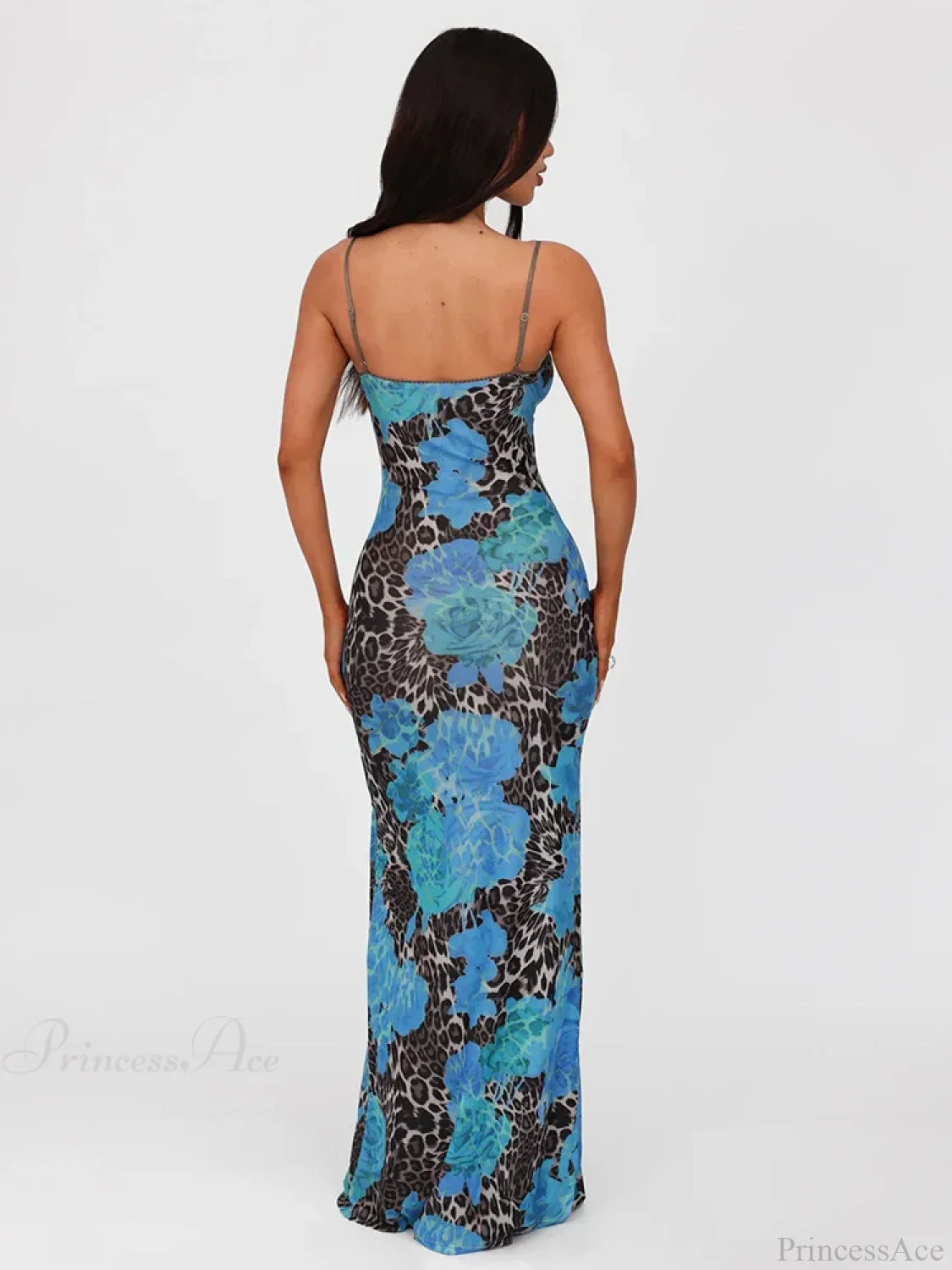 Print Slim Bodycon Maxi Vacation Dress - Image 4