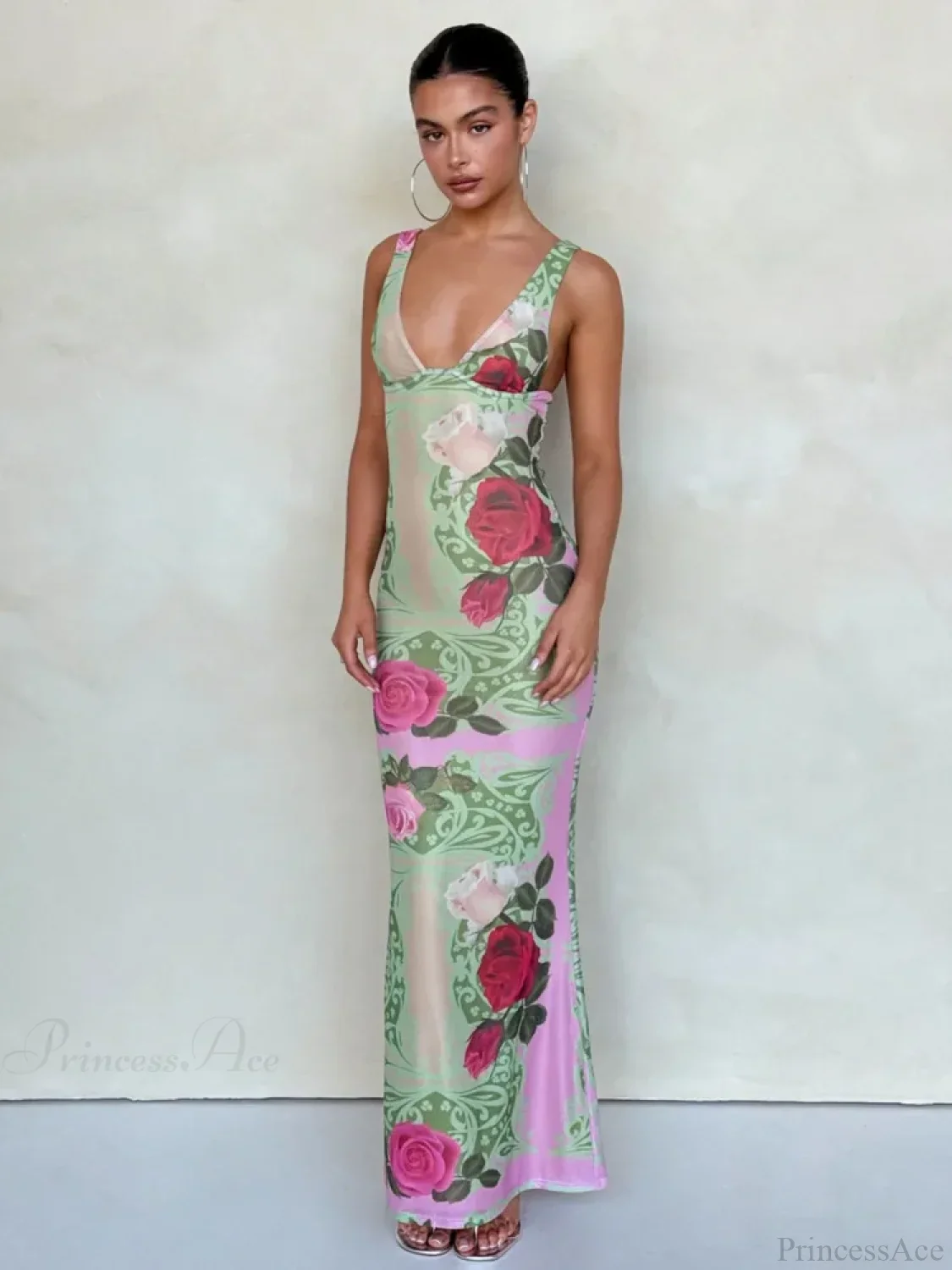 Print Slim Elegant Maxi Vacation Dress - Image 5
