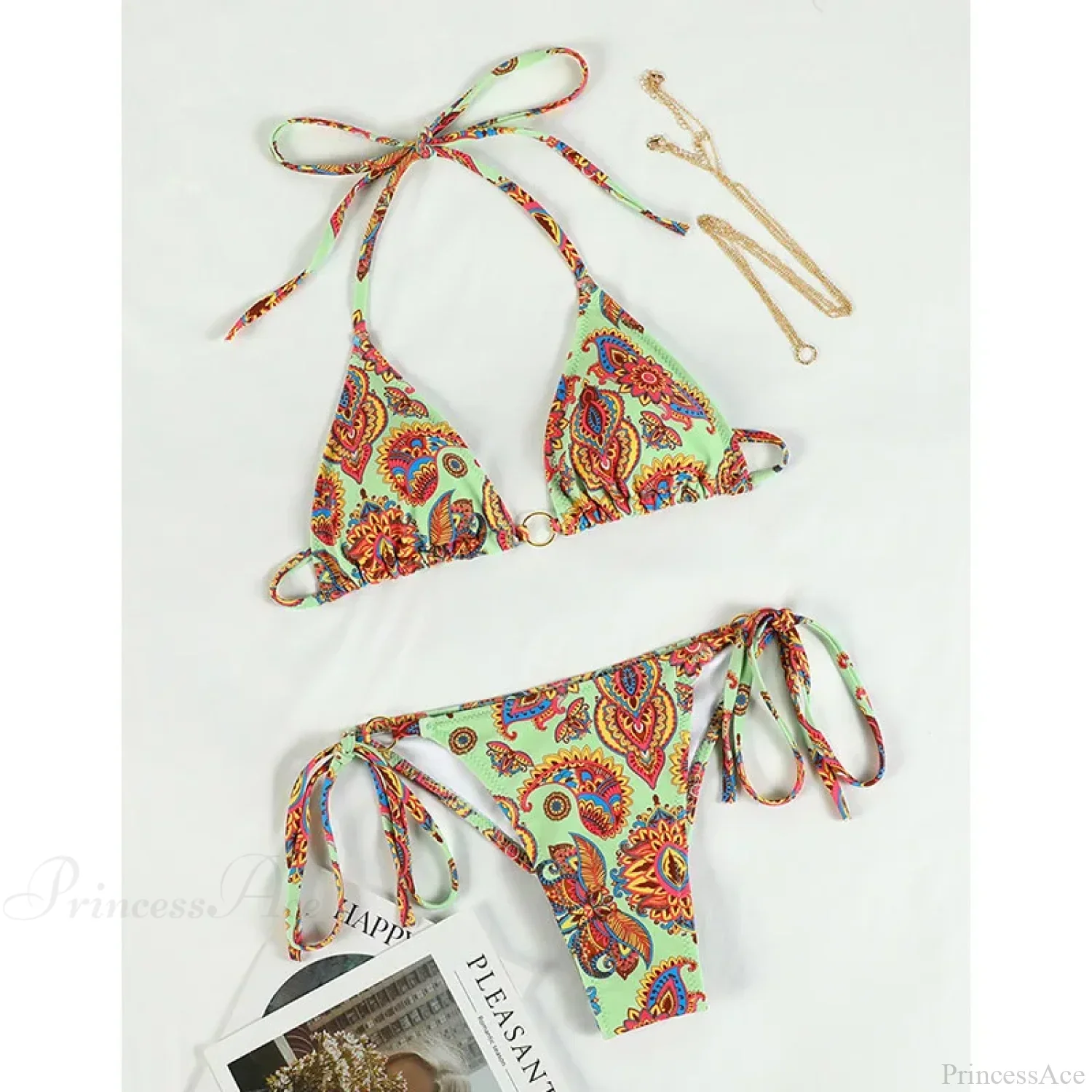 Print Triangle Bikini Set - Image 9