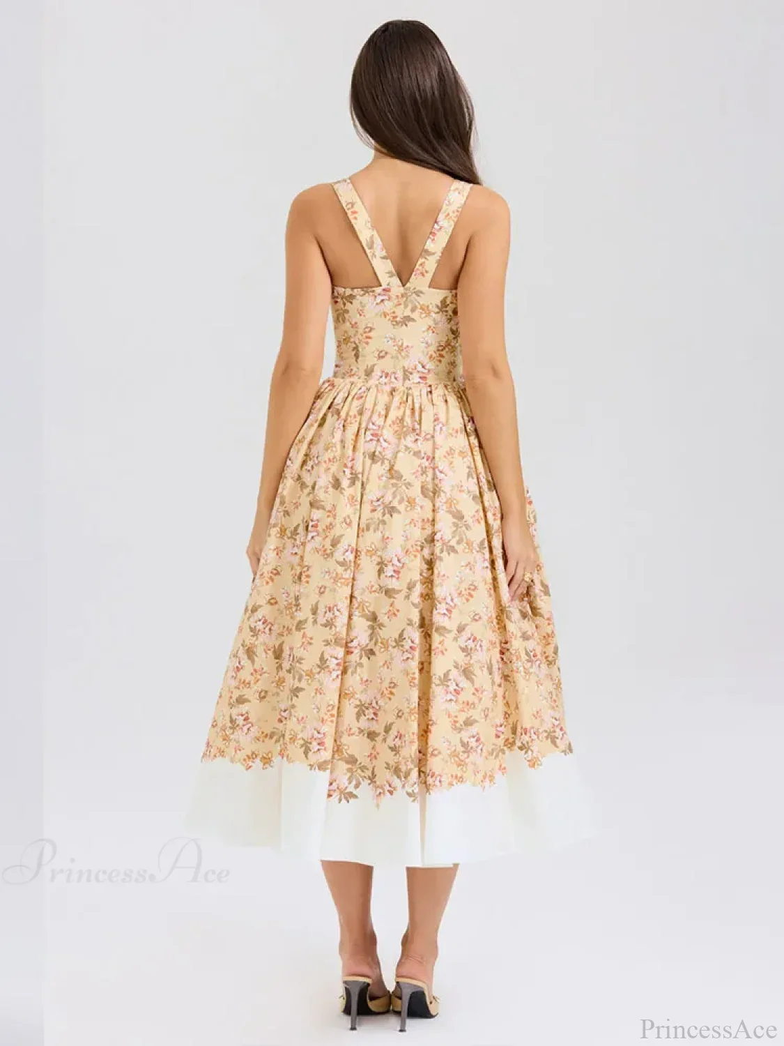 Print Waist Wrap A-line Vacation Dress - Image 6