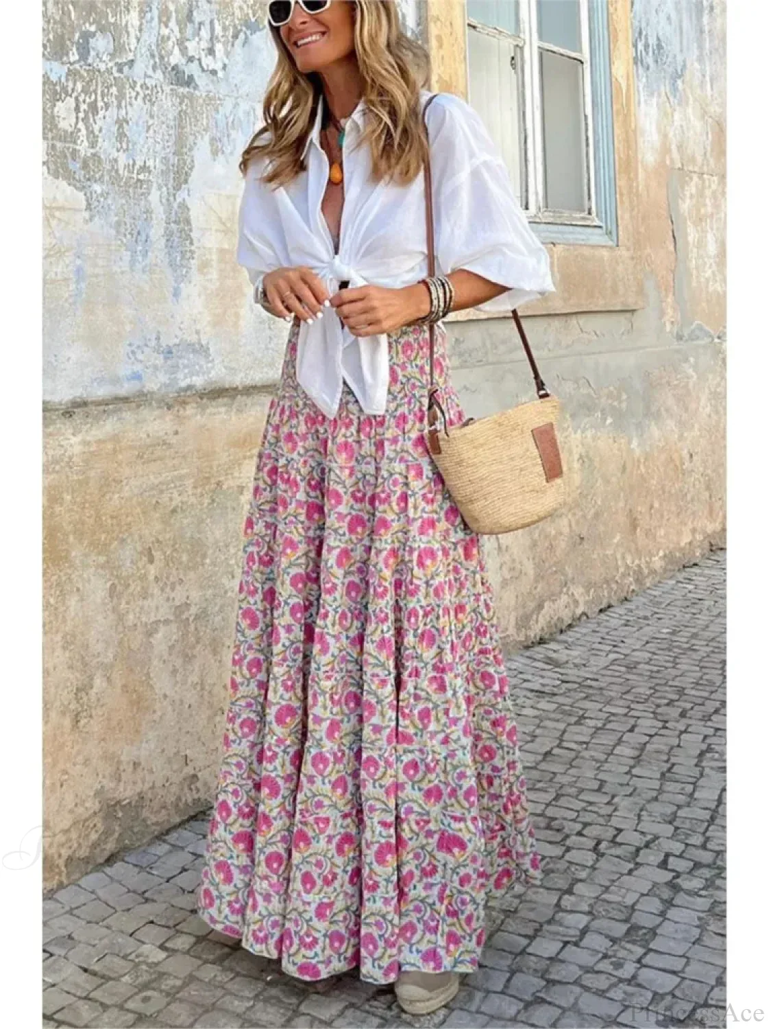 Printed A-Line Beach Skirt for Summer Casual Vacation - Image 4