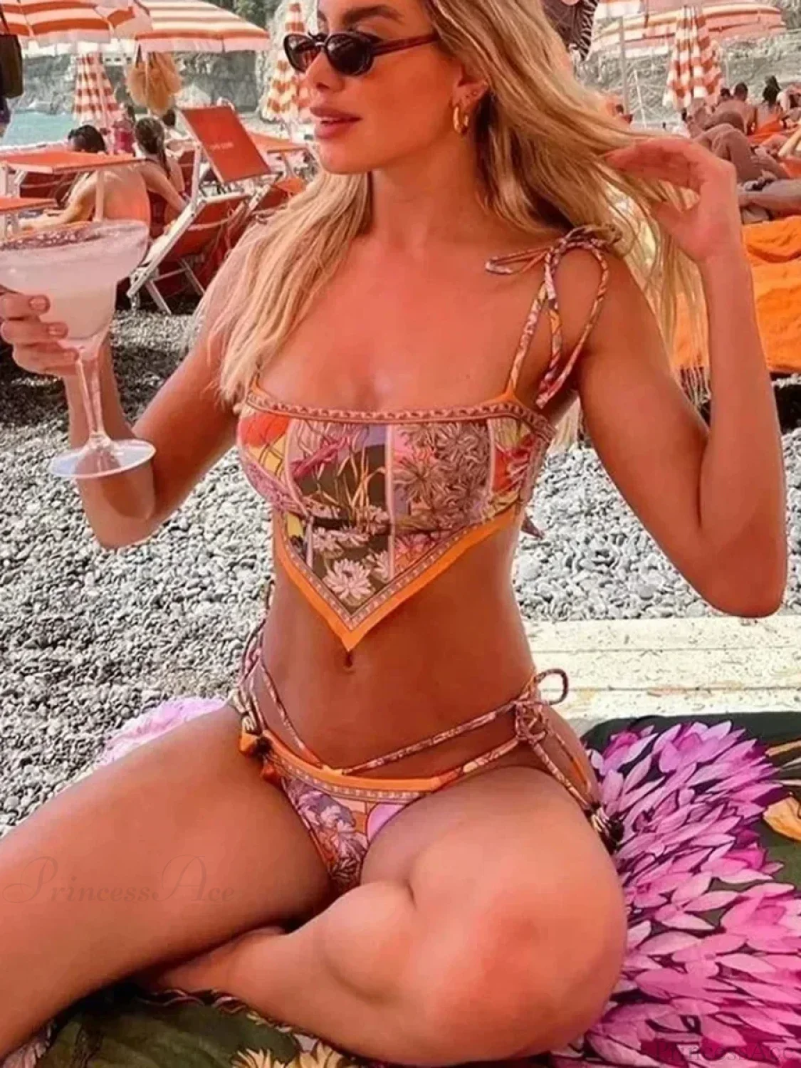 Printed Crop Top Brazilian Bikini Set - Image 3